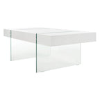 Table basse rectangulaire pieds en verre