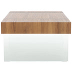 Table basse rectangulaire pieds en verre