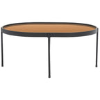 Table basse ovale miroir - 32 po L x 23 po P x 14 po H - 32Lx23Px14H