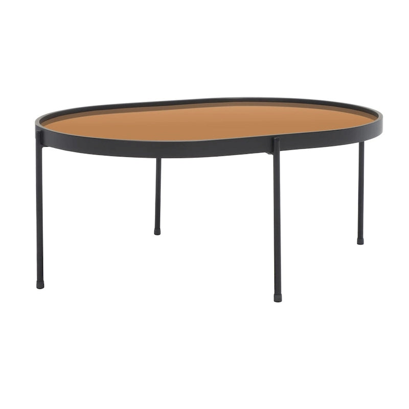 Table basse ovale miroir - 32 po L x 23 po P x 14 po H - 32Lx23Px14H