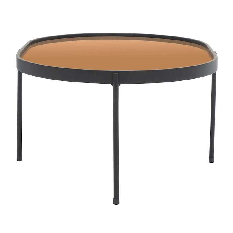 Table basse ovale miroir - 32 po L x 23 po P x 14 po H - 32Lx23Px14H