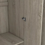 Armoire à 3 portes persiennes avec étagères
