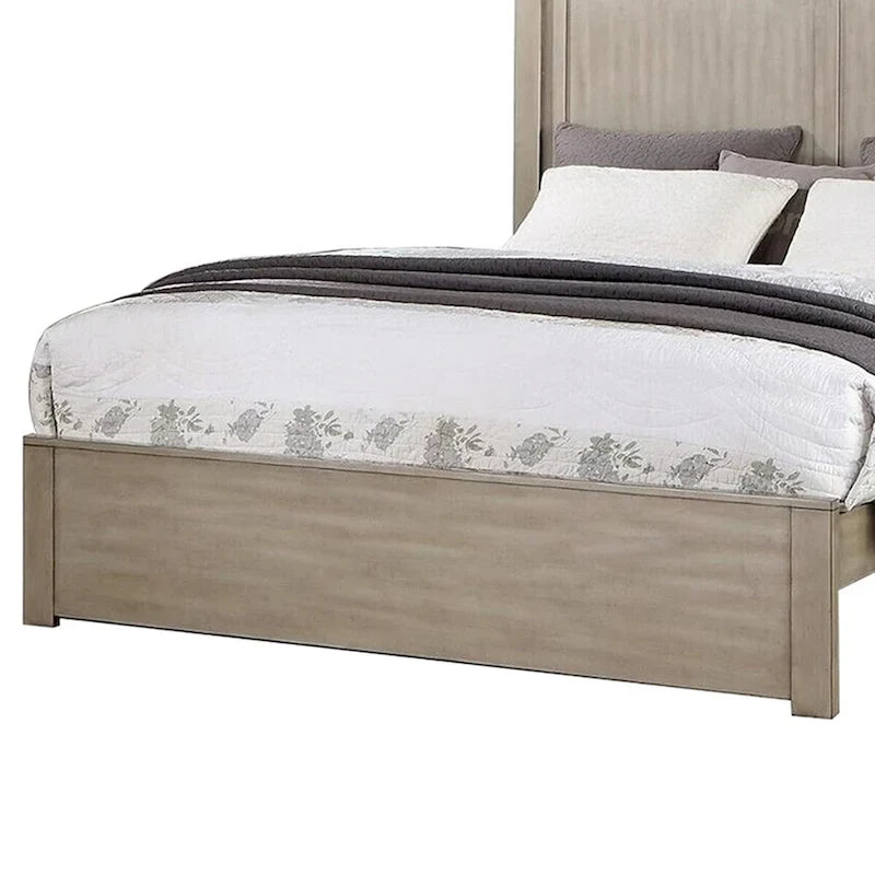 Lit Queen en bois avec tête de lit à 2 panneaux