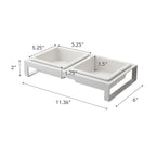 Gamelles pour animaux – Deux styles, acier et céramique, petites, 300 ml par gamelle (1,25 tasse)