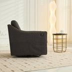 Fauteuil pivotant d'appoint en tissu moderne avec ports USB