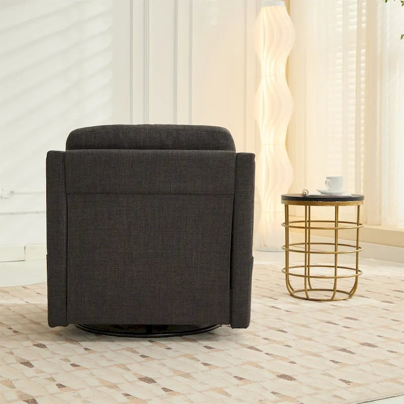 Fauteuil pivotant d'appoint en tissu moderne avec ports USB