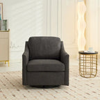 Fauteuil pivotant d'appoint en tissu moderne avec ports USB