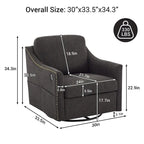 Fauteuil pivotant d'appoint en tissu moderne avec ports USB