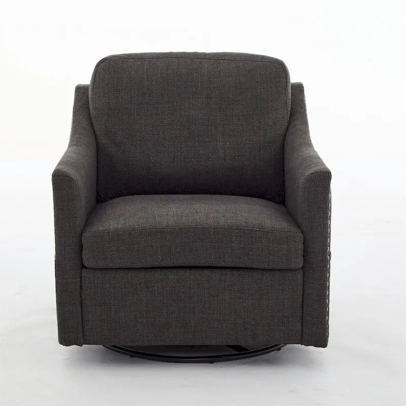 Fauteuil pivotant d'appoint en tissu moderne avec ports USB