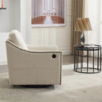 Fauteuil pivotant d'appoint en tissu moderne avec ports USB