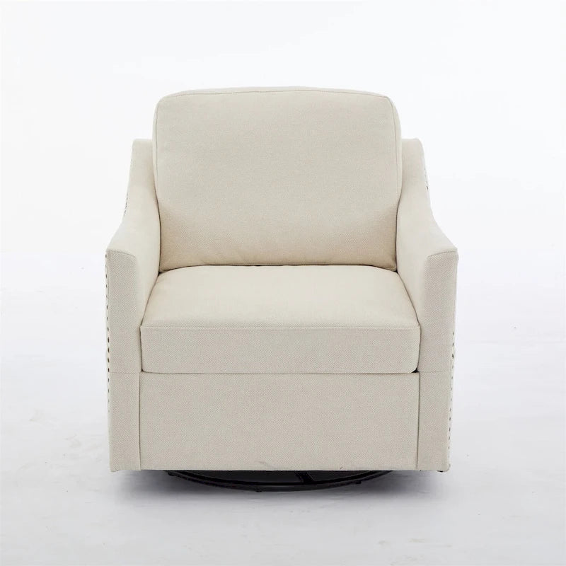 Fauteuil pivotant d'appoint en tissu moderne avec ports USB