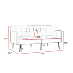 Canapé-lit futon en velours avec pieds en métal doré pour salon, entrée, couloir, bureau