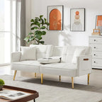 Canapé-lit futon en velours avec pieds en métal doré pour salon, entrée, couloir, bureau