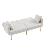 Canapé-lit futon en velours avec pieds en métal doré pour salon, entrée, couloir, bureau