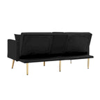Canapé-lit futon en velours avec pieds en métal doré pour salon, entrée, couloir, bureau