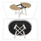 Table de salle à manger extensible vintage et élégante avec rallonge amovible