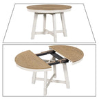 Table de salle à manger extensible vintage et élégante avec rallonge amovible