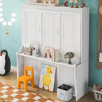 Queen Size Solid Wood Murphy Bed with a Shelf