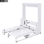 Lit escamotable en bois massif grand format avec une étagère
