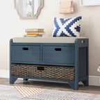 Banc de rangement avec panier amovible et 2 tiroirs