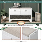 Banc de rangement avec panier amovible et 2 tiroirs