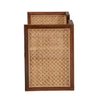Banc d'appoint Bohème en rotin clair et bois d'acacia