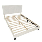 Lit plateforme rembourré 3D en peluche Colombe Blanche