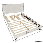 Lit plateforme rembourré 3D en peluche Colombe Blanche